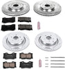 K5823 Front and Rear Z23 Carbon Fiber Brake Pads with Drilled & Slotted Brake Rotors Kit