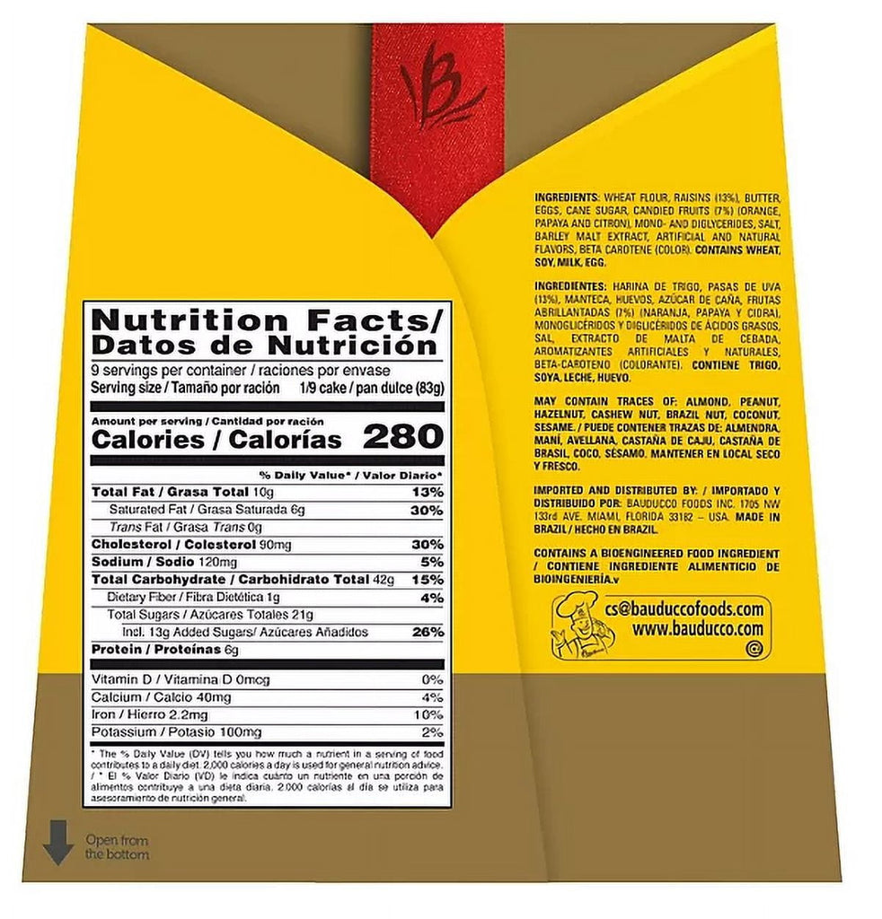 4 Pack Bauducco Panettone NET WT 26.5 oz EACH