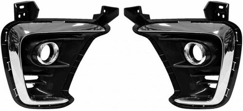 For Kia Sorento 2019 2020 Fog Light Bezel Driver and Passenger Side | Pair | Front | Dark Gray | SX/SXL/EX | Halogen | W/ Chrome | Replacement for KI1038149, KI1039149 | 191275818480, 191275818510