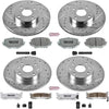 K794-26 Front and Rear Z26 Carbon Fiber Brake Pads with Drilled & Slotted Brake Rotors Kit