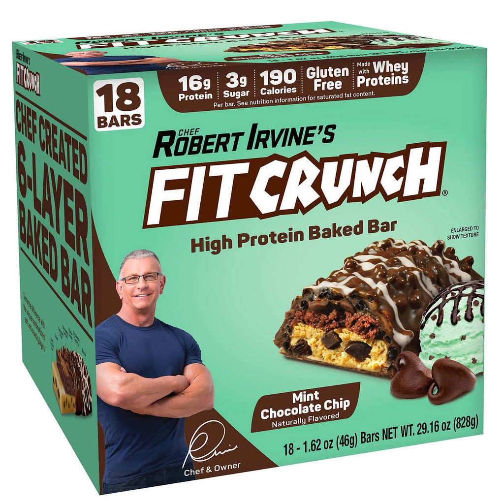 Fit Crunch Snack Size Protein Bar, Mint Chocolate Chip, 16g Protein, 18 ct.