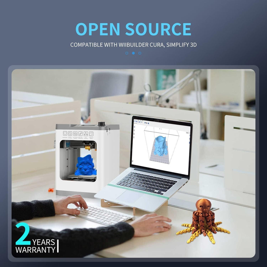 Tina2 3D Printers, Fully Assembled and Auto Leveling Mini 3D Printers for Kids and Beginners, Removable Plateform, Small Enclosed FDM 3D Printers for Home Use, Build Volume 3.9X4.7X3.9 Inch