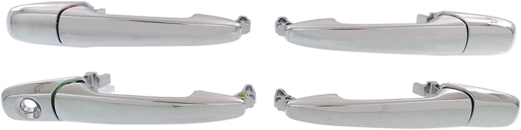 Exterior Front Door Handle Compatible with Ford Fusion 2006-2012 Set Set of 4 (RH and LH) All Chrome Plastic (And Rear)