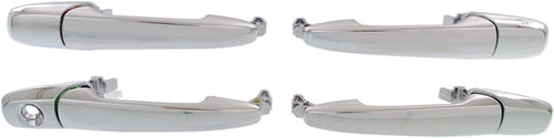 Exterior Front Door Handle Compatible with Ford Fusion 2006-2012 Set Set of 4 (RH and LH) All Chrome Plastic (And Rear)