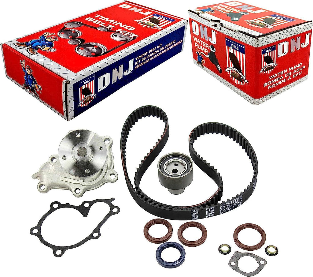 DNJ TBK634DWP Timing Belt Kit with Water Pump for 1994-1995 Nissan D21, Pickup 3.0L SOHC V6 12V 181Cid VG30E