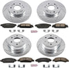 K6560 Front and Rear Z23 Carbon Fiber Brake Pads with Drilled & Slotted Brake Rotors Kit