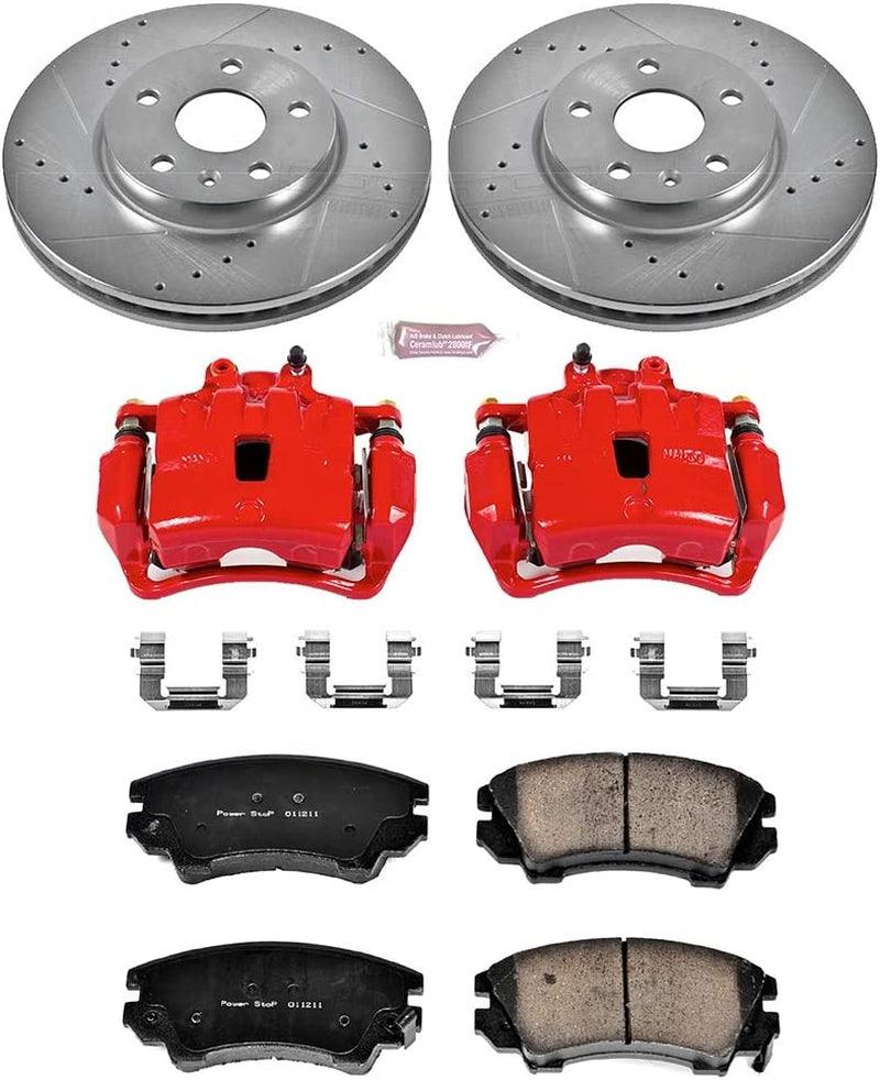 KC3031 Z23 Evolution Sport 1-Click Brake Kit with Powder Coated Calipers (Brake Pads, Drilled/Slotted Rotors)