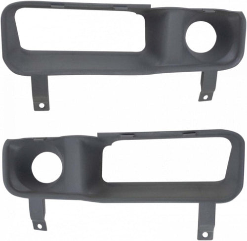 2Pc Front Bumper Insert Fog Light Trim Set for 99-02 Dodge Ram 1500 2500 3500