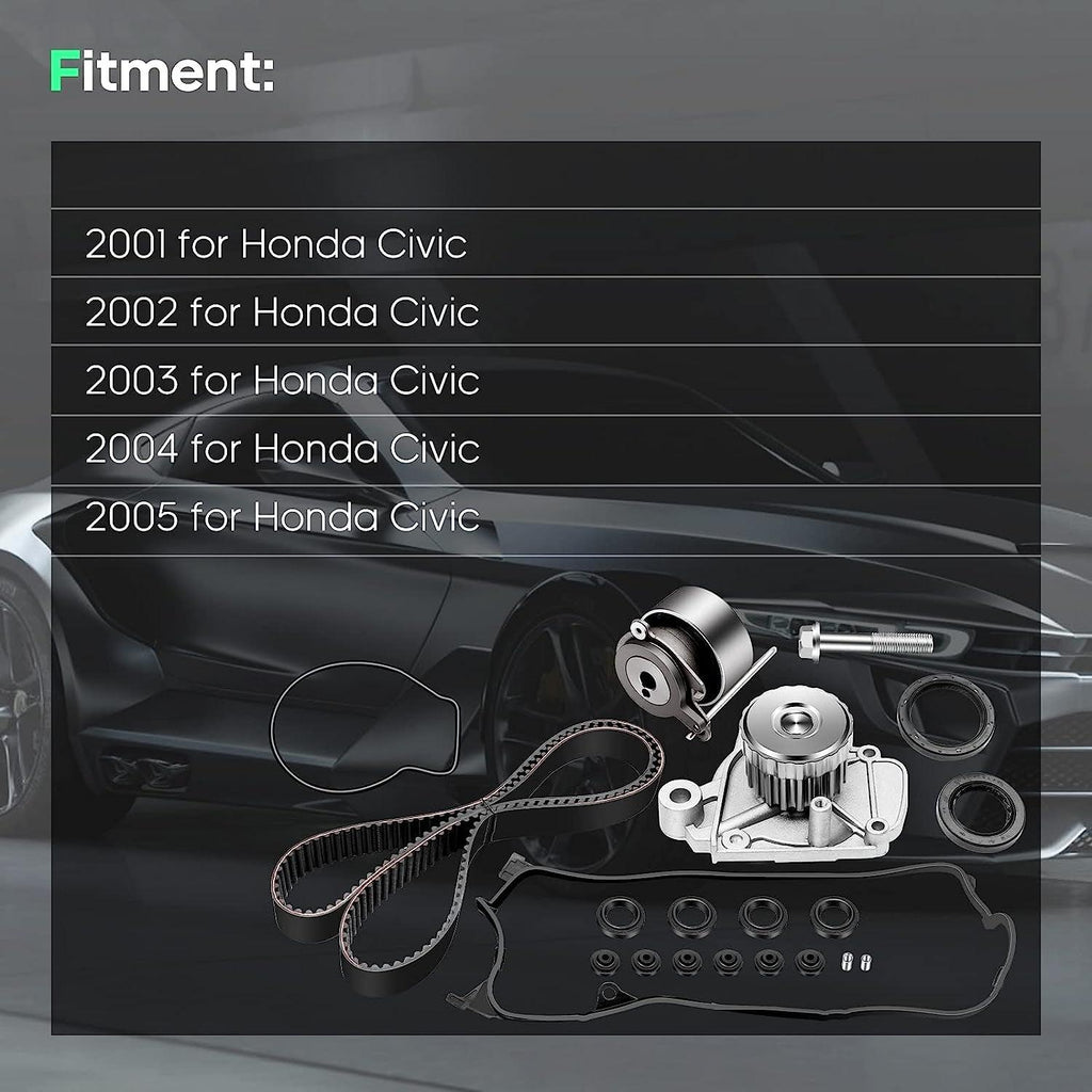 TBK312 Timing Belt Kit Water Pump Fits for 01-05 1.7L for Honda Civic D17A