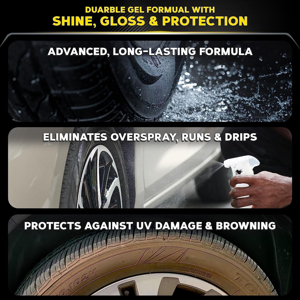 Meguiar’S Endurance Tire Gel - This Long-Lasting Formula That Restores Tires While Leaving a Brilliant, High-Gloss Finish - 16 Oz