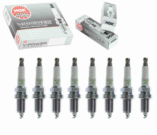 8 Pc NGK V-Power Spark Plugs Compatible with BMW 650I 4.8L V8 2006-2010