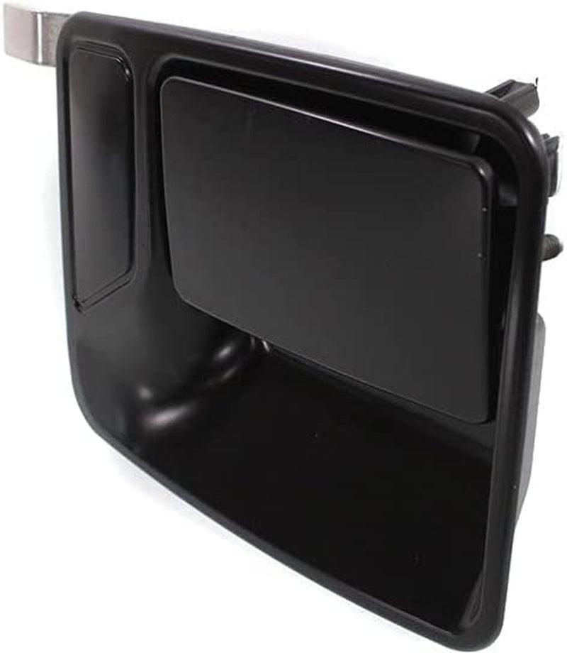 Rear Exterior Door Handle Compatible with 1999-2016 Ford F-250 Super Duty/F-350 Super Duty Smooth Black, Set of 2, Driver and Passenger Side