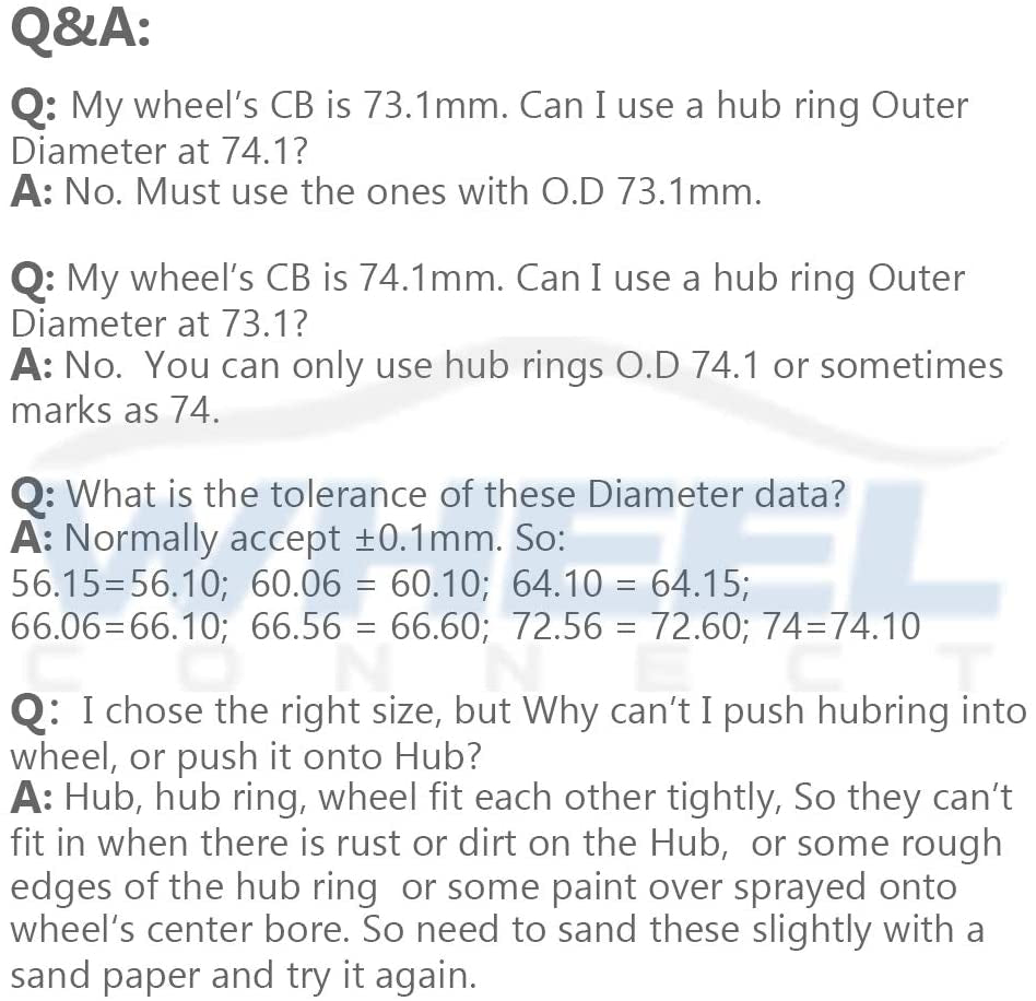 WHEEL CONNECT Hub Centric Rings,76.1 to 71.5, Set of 4, Aluminium Alloy Hubrings, O.D:76.1-I.D:71.5Mm. 10Mm Height. A