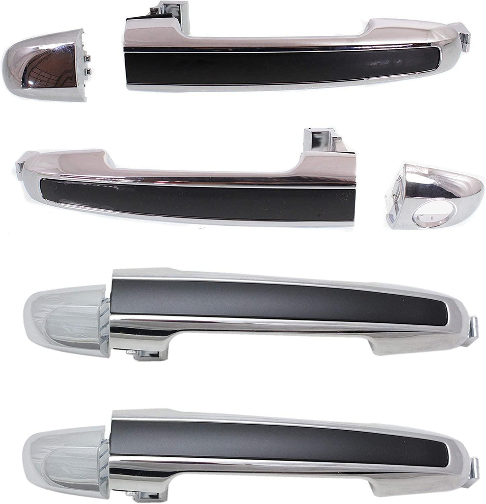 Exterior Door Handle Compatible with HYUNDAI SONATA 2006-2010 Front and Rear Door Handle Right Side Set of 4 outside Chrome Lever