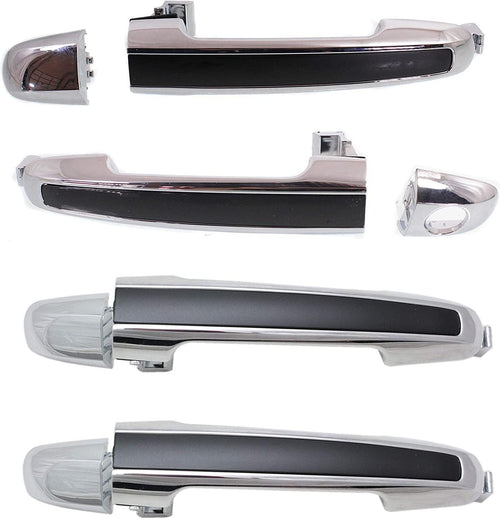 Exterior Door Handle Compatible with HYUNDAI SONATA 2006-2010 Front and Rear Door Handle Right Side Set of 4 outside Chrome Lever
