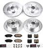 K1079 Front and Rear Z23 Carbon Fiber Brake Pads with Drilled & Slotted Brake Rotors Kit