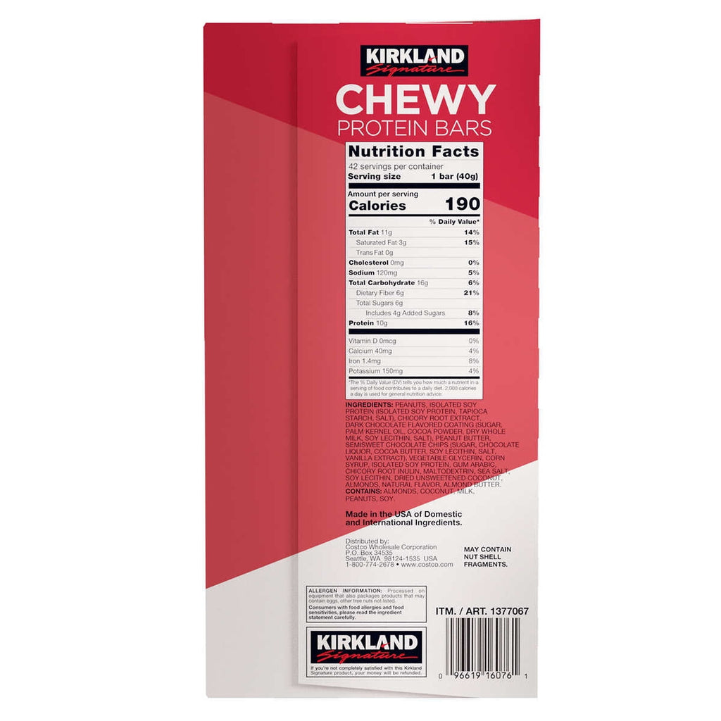 Kirkland Signature Chewy Protein Bars 1.41 Ounce (Pack of 42)