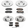 Power Stop K706 Front and Rear Z23 Carbon Fiber Brake Pads with Drilled & Slotted Brake Rotors Kit