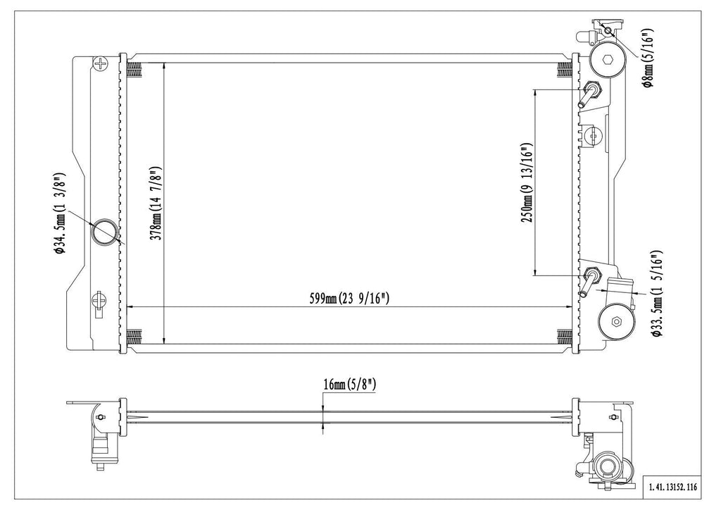 Reach Cooling Radiator for 09-13 Corolla 41-13152