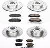 Power Stop K705 Front and Rear Z23 Carbon Fiber Brake Pads with Drilled & Slotted Brake Rotors Kit