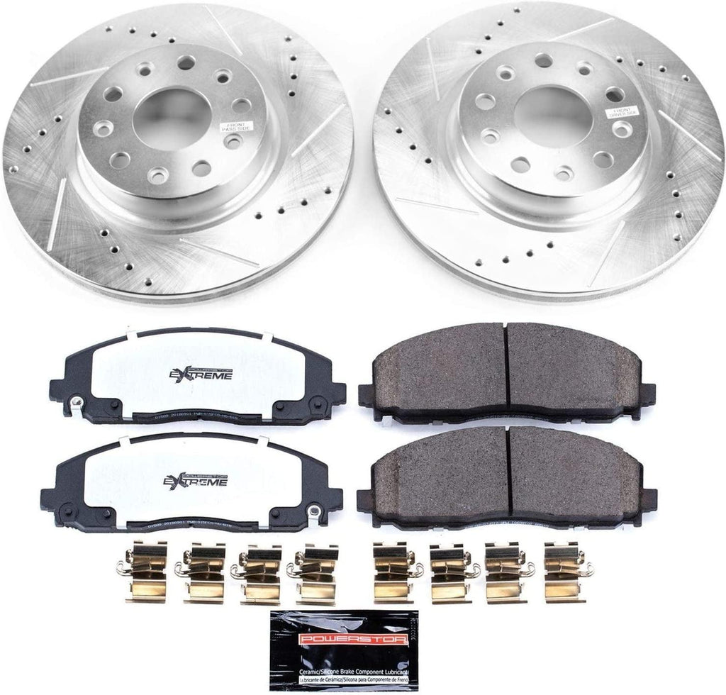 K7941-36 Front Z36 Truck & Tow Brake Kit, Carbon Fiber Ceramic Brake Pads and Drilled/Slotted Brake Rotors