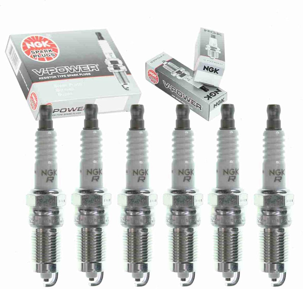 6 Pc NGK V-Power Spark Plugs Compatible with Ford F-150 4.2L V6 2003-2007