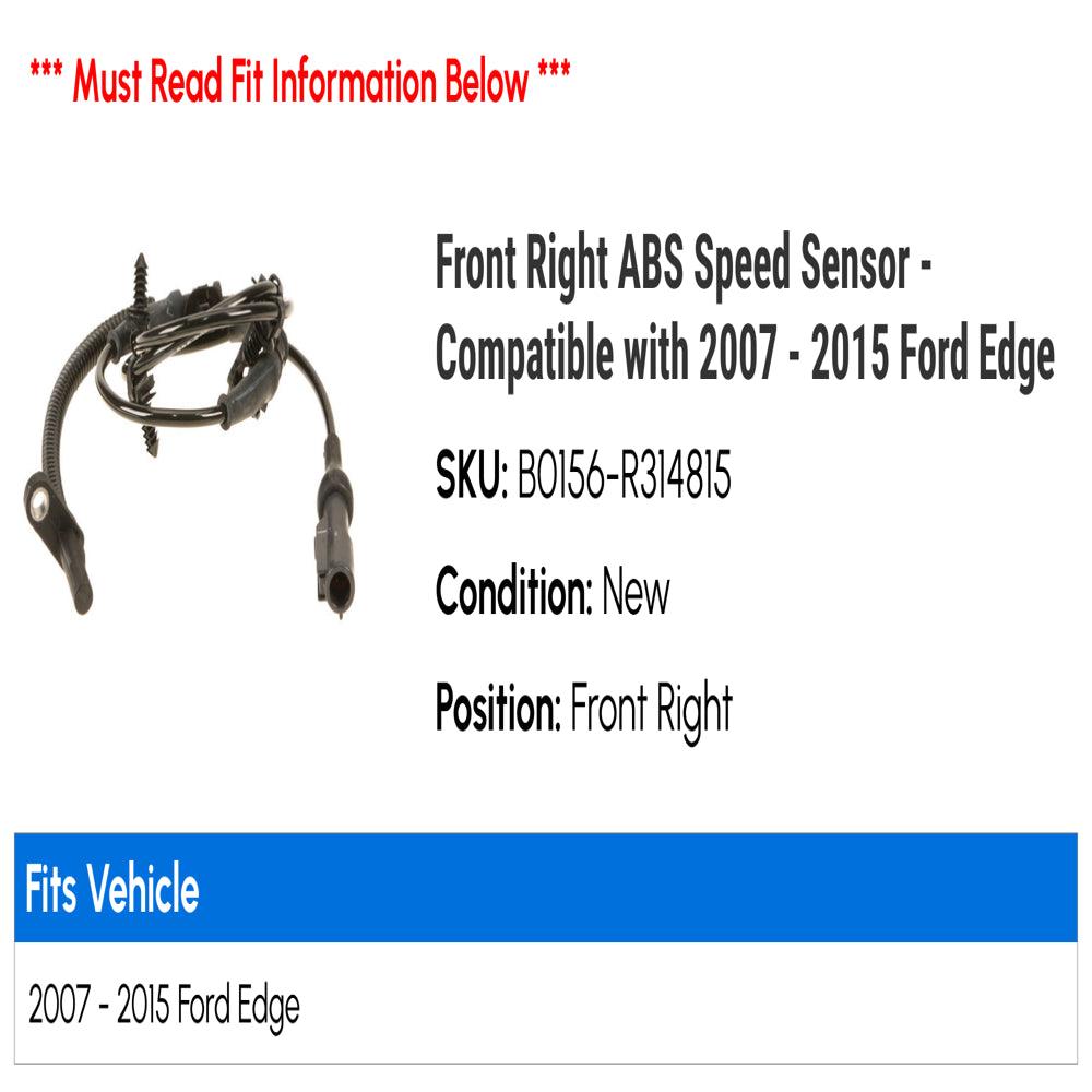Front Right ABS Speed Sensor - Compatible with 2007 - 2015 Ford Edge 2008 2009 2010 2011 2012 2013 2014