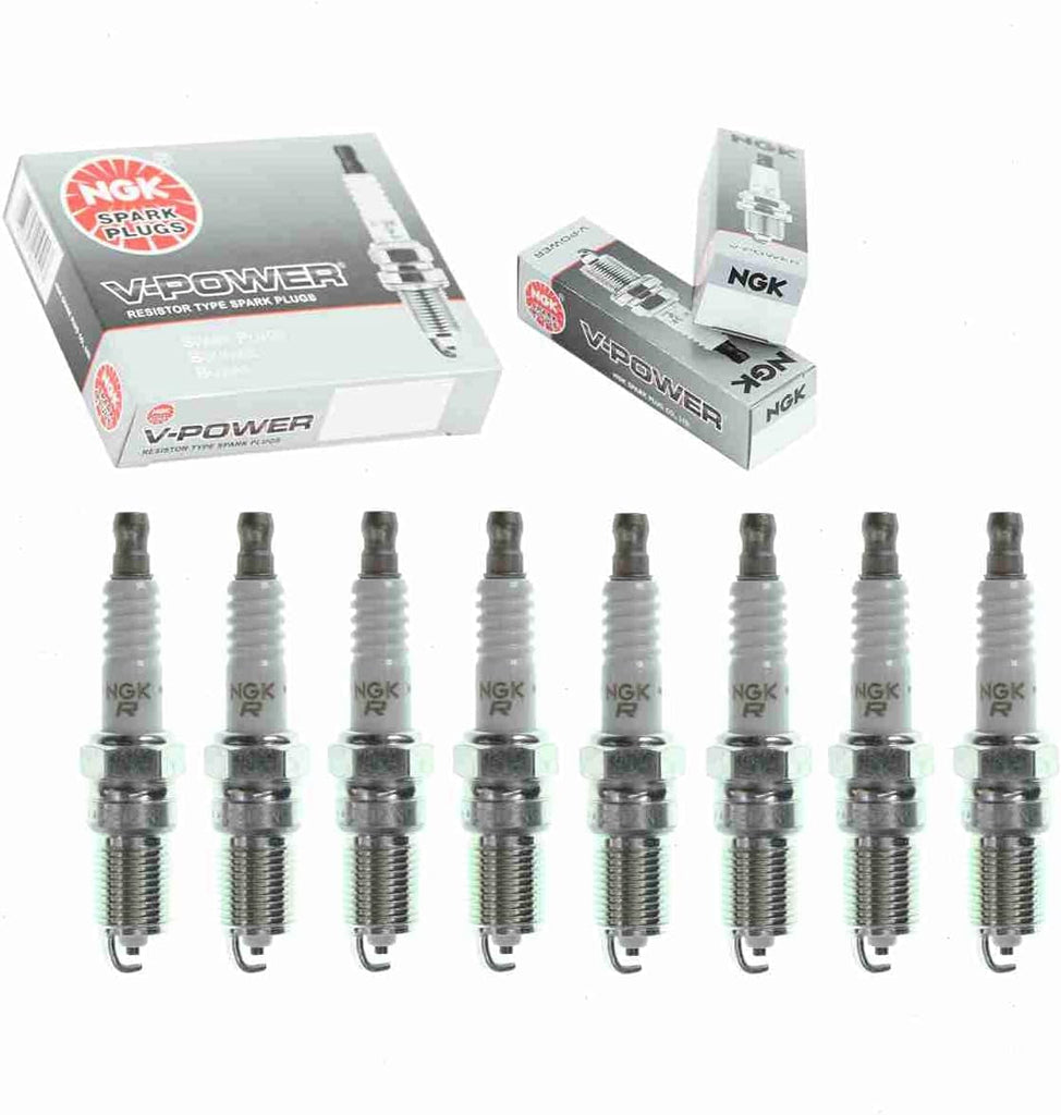 8 Pc NGK V-Power Spark Plugs Compatible with Ford E-250 4.6L 5.4L V8 2003-2014