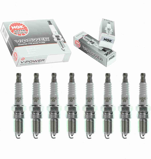 8 Pc NGK V-Power Spark Plugs Compatible with Ford E-250 4.6L 5.4L V8 2003-2014