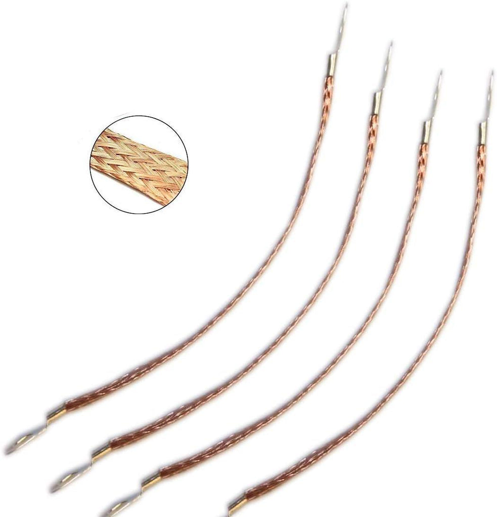 NANSH Braided Bare Copper Flat Engine Grounding Strap Bonding Strap Earth Flat Braided Copper Strap Kit (1/2 Inch Width) (8 Inch 5PCS + 12 Inch 5PCS)