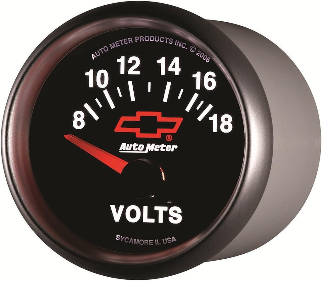 3692-00406 GM Performance Parts Red 2-1/16" 8-18 Volts Short Sweep Electric Voltmeter Gauge