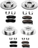 Power Stop K683 Front and Rear Z23 Carbon Fiber Brake Pads with Drilled & Slotted Brake Rotors Kit