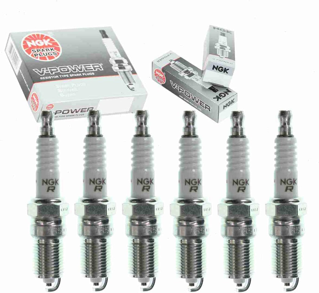6 Pc NGK V-Power Spark Plugs Compatible with Mazda MPV 2.5L V6 2000-2001