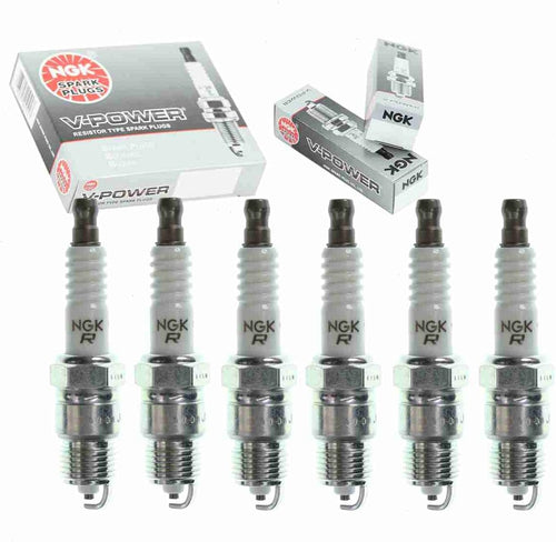 6 Pc NGK V-Power Spark Plugs Compatible with Dodge D150 3.7L L6 1977-1987
