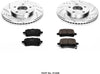 K1448 Front Z23 Carbon Fiber Brake Pads with Drilled & Slotted Brake Rotors Kit
