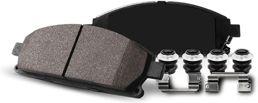 K2813 Front and Rear Z23 Carbon Fiber Brake Pads with Drilled & Slotted Brake Rotors Kit