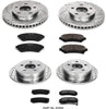 K2554 Front and Rear Z23 Carbon Fiber Brake Pads with Drilled & Slotted Brake Rotors Kit