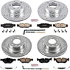 K2890 Front and Rear Z23 Carbon Fiber Brake Pads with Drilled & Slotted Brake Rotors Kit