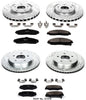 K1418 Front and Rear Z23 Carbon Fiber Brake Pads with Drilled & Slotted Brake Rotors Kit