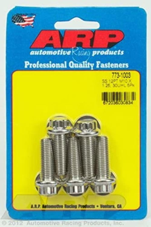 (773-1003) M10 X 1.25 X 30 12Pt SS Bolts (5/Pkg)