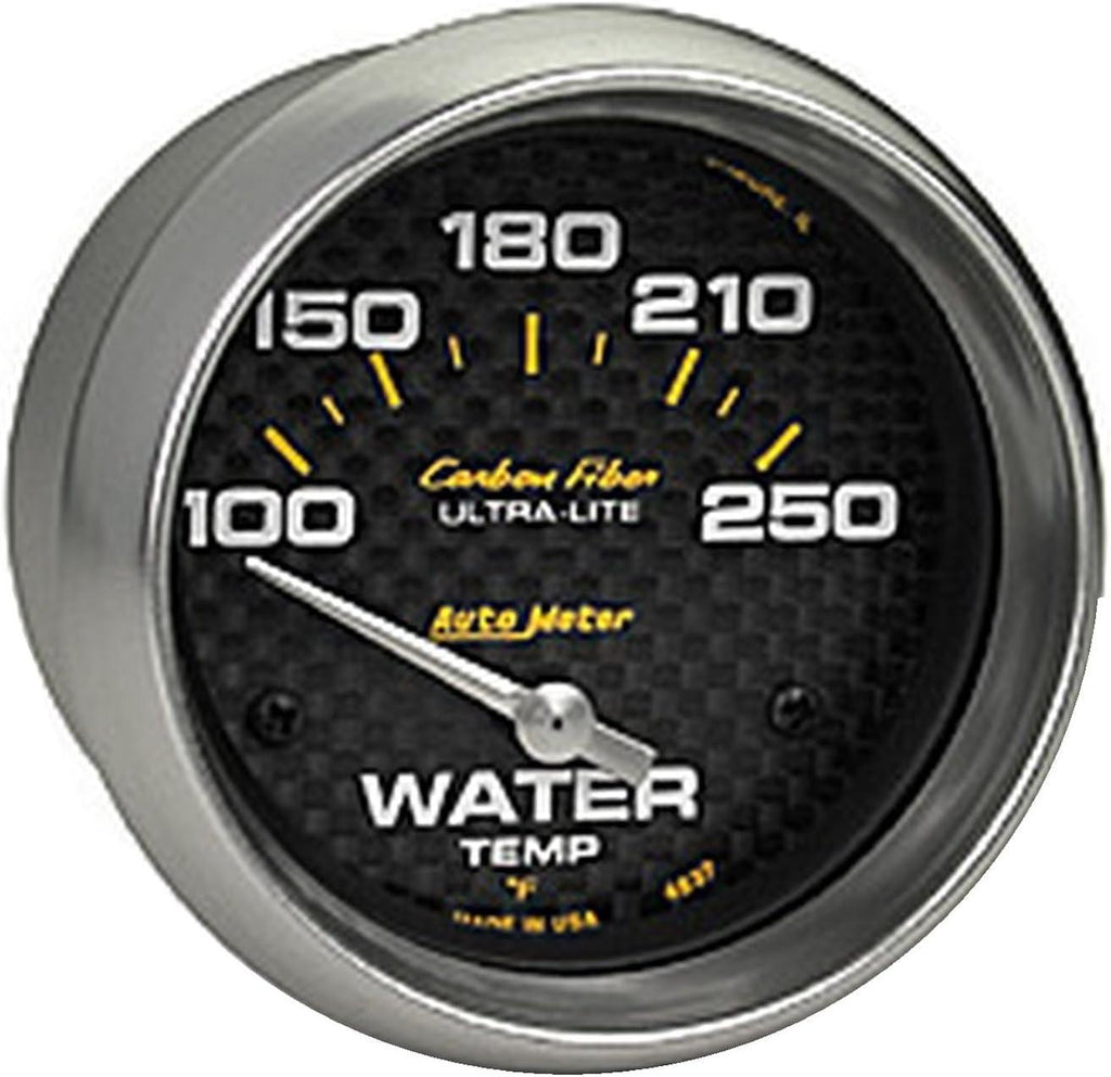 4837 Carbon Fiber Electric Water Temperature Gauge , 2 5/8"