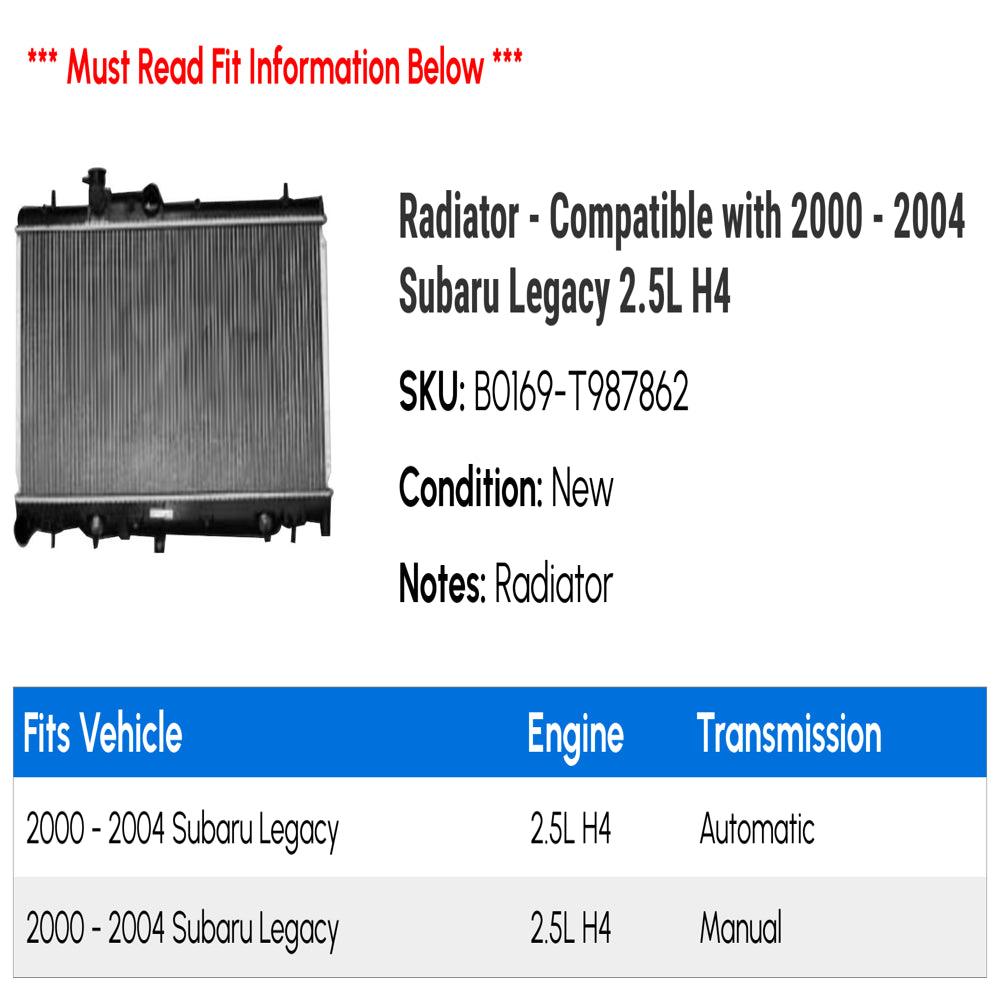 Radiator - Compatible with 2000 - 2004 Subaru Legacy 2.5L H4 2001 2002 2003
