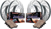 Power Stop K718 Front and Rear Z23 Carbon Fiber Brake Pads with Drilled & Slotted Brake Rotors Kit