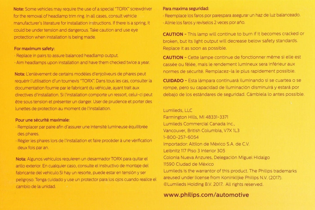 Phillips Headlight Bulb for Camaro, Cutlass Supreme, Grand Prix, Storm H4352C1