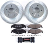 K2152 Front Z23 Carbon Fiber Brake Pads with Drilled & Slotted Brake Rotors Kit