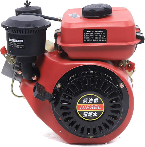 Diesel Engine, 4 Stroke 196CC Engine Air Cooling Single Cylinder Motor Recoil Hand Start 53Mm Shaft Length 3000RPM 2.2KW, 3L Air Cooling Vortex Oil System