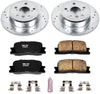 K1069 Rear Z23 Carbon Fiber Brake Pads with Drilled & Slotted Brake Rotors Kit