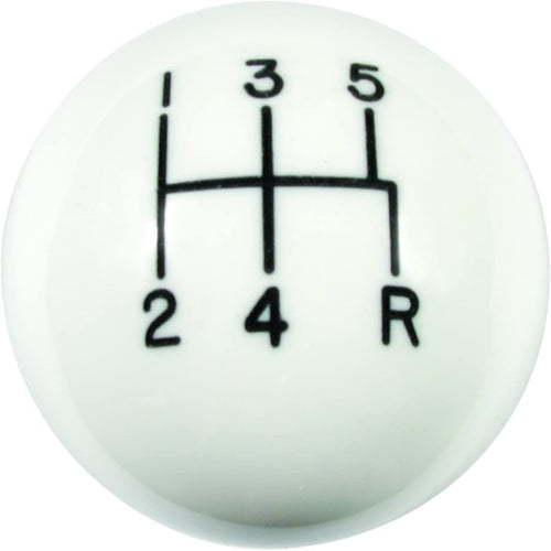 1630014 White 5-Speed Classic Shifter Knob
