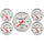 5 PC. GAUGE KIT 3-1/8 in. & 2-1/16 in. MECH. SPEEDOMETER ARCTIC WHITE - greatparts