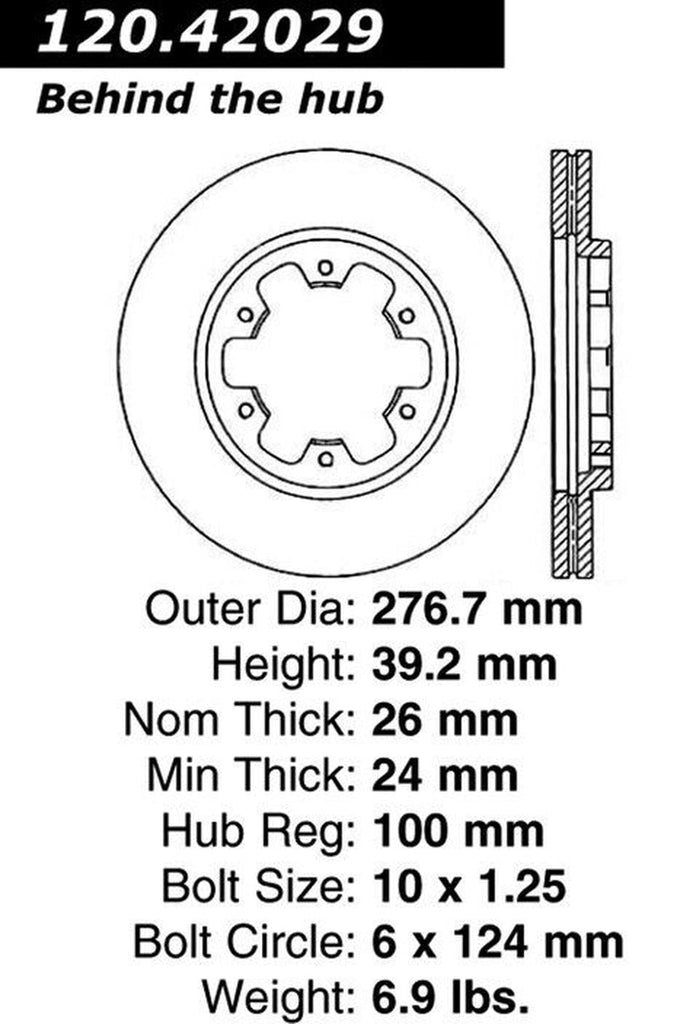 Centric Front Disc Brake Rotor for Nissan (120.42029)